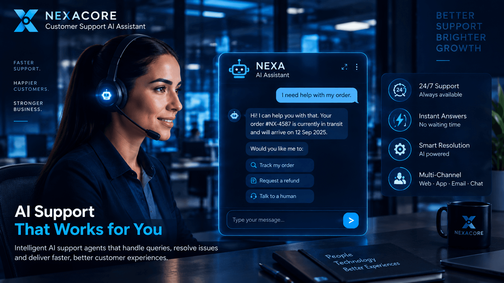 Customer Support AI assistance interface