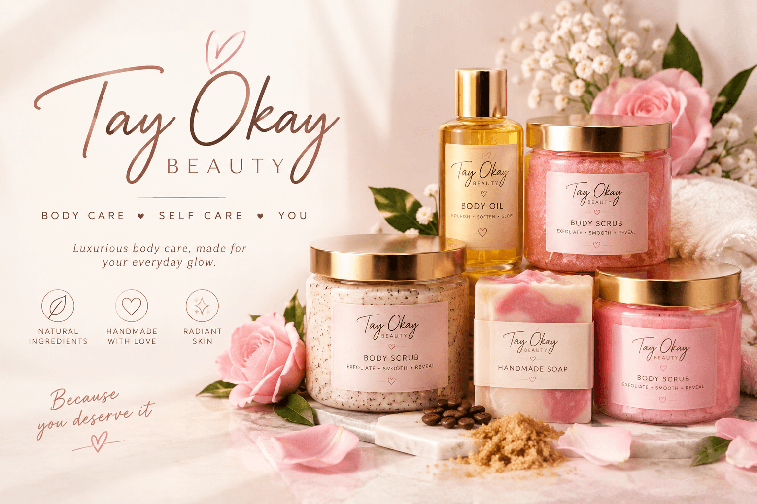 Tay Okay Beauty e-commerce storefront interface
